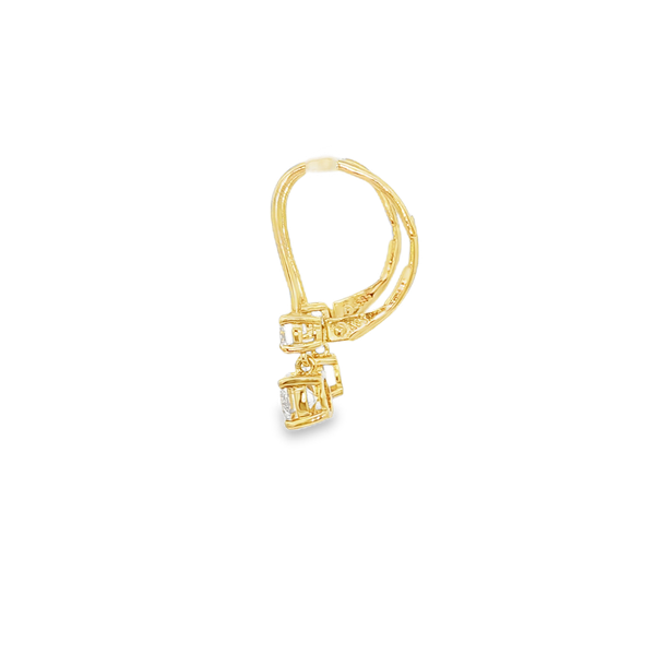 14K Yellow Gold 1.00 CTW Lab-Grown Round Diamond Leverback Drop Earrings Image 4 Jo & Co. Jewelers Hardy, VA