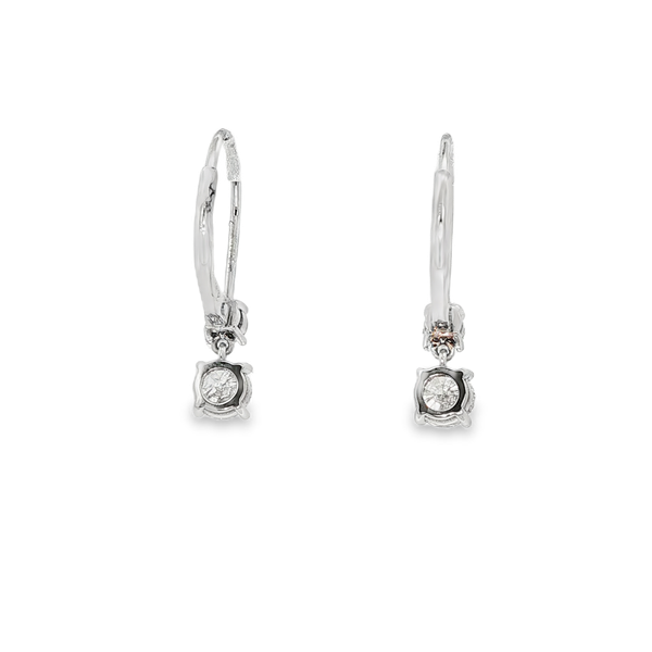 14K White Gold 1.00 CTW Lab-Grown Diamond Leverback Drop Earrings Image 3 Jo & Co. Jewelers Hardy, VA