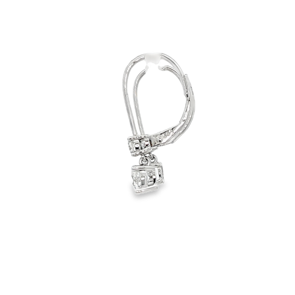 14K White Gold 1.00 CTW Lab-Grown Diamond Leverback Drop Earrings Image 4 Jo & Co. Jewelers Hardy, VA