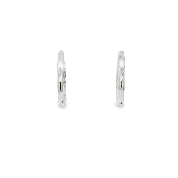 Sterling Silver .50 CTW Lab-Grown Diamond Huggie Hoop Earrings Image 3 Jo & Co. Jewelers Hardy, VA