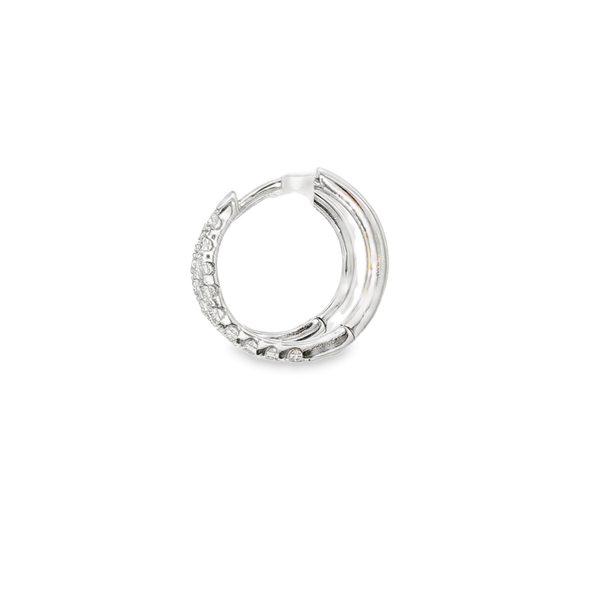 Sterling Silver .50 CTW Lab-Grown Diamond Huggie Hoop Earrings Image 4 Jo & Co. Jewelers Hardy, VA