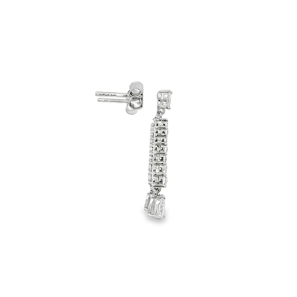 Sterling Silver .57tw Lab-Grown Diamond Bar Drop Earrings Image 2 Jo & Co. Jewelers Hardy, VA