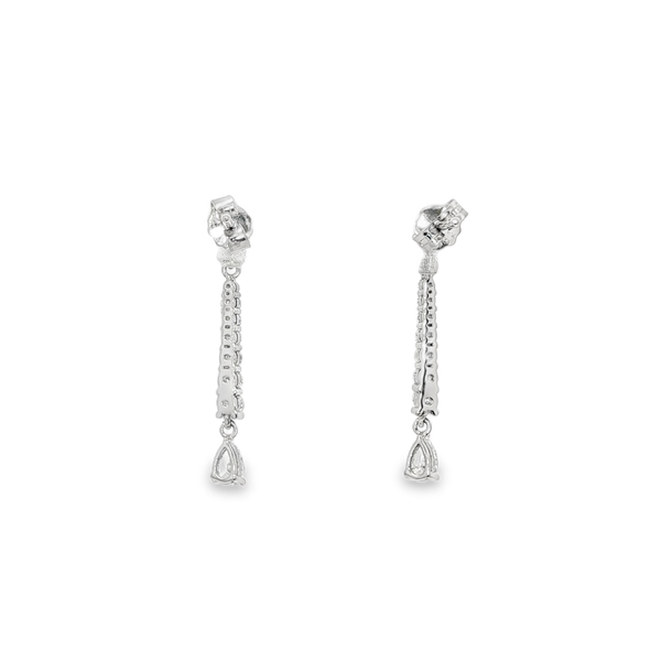 Sterling Silver .57tw Lab-Grown Diamond Bar Drop Earrings Image 3 Jo & Co. Jewelers Hardy, VA