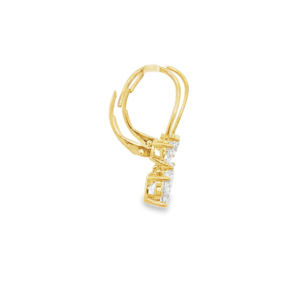 14K Yellow Gold 2.00 CTW Lab-Grown Round Diamond Leverback Drop Earrings Image 2 Jo & Co. Jewelers Hardy, VA