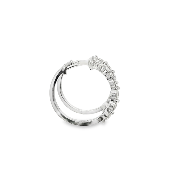 14K White Gold 1.08ctw Lab-Grown Diamond Shared-Prong Hoop Earrings Image 2 Jo & Co. Jewelers Hardy, VA