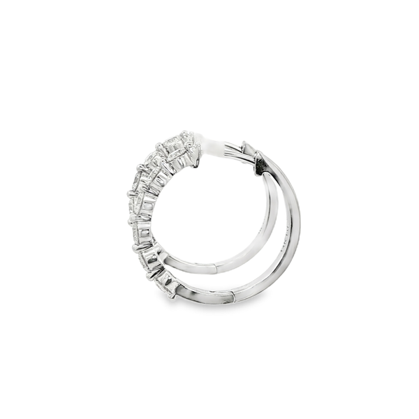 14K White Gold 1.08ctw Lab-Grown Diamond Shared-Prong Hoop Earrings Image 4 Jo & Co. Jewelers Hardy, VA