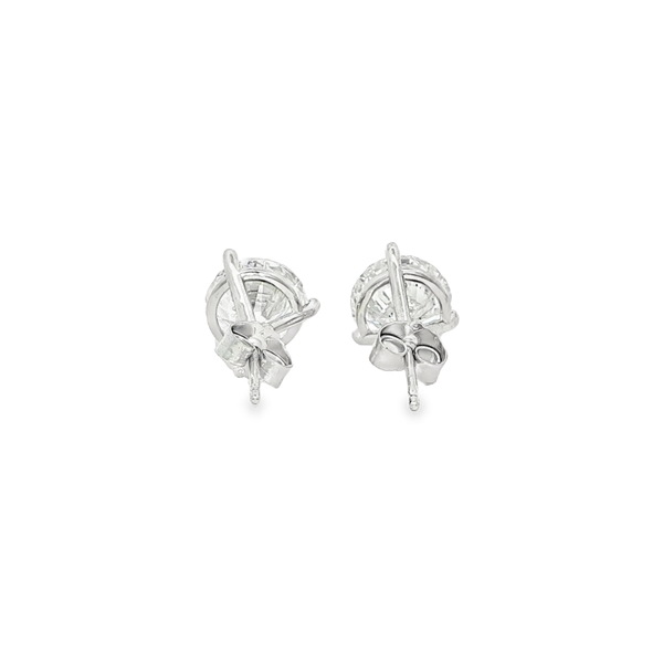 14K White Gold 4.00 CTW Lab-Grown Round Diamond Martini Stud Earrings Image 3 Jo & Co. Jewelers Hardy, VA