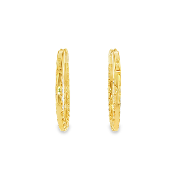 14K Yellow Gold Lab-Grown 2.58ctw Diamond Inside-Out Hoop Earrings Image 2 Jo & Co. Jewelers Hardy, VA