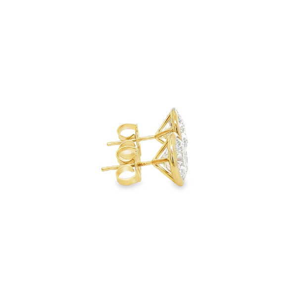 14K Yellow Gold 4.10ctw Lab-Grown Bezel-Set Round Diamond Stud Earrings Image 2 Jo & Co. Jewelers Hardy, VA