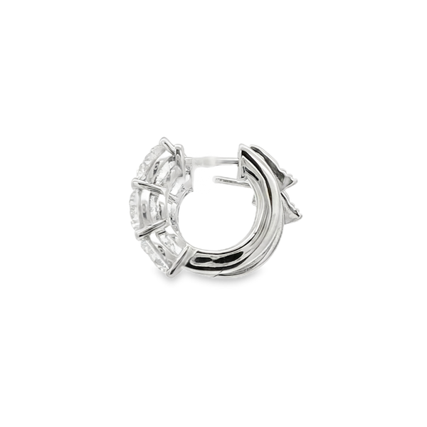 14K White Gold 3.05ctw Lab-Grown Round Diamond Hoop Earrings Image 4 Jo & Co. Jewelers Hardy, VA