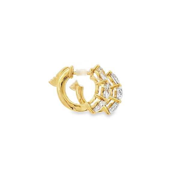 14K Yellow Gold 1.83ctw Lab-Grown Round Diamond Hoop Earrings Image 2 Jo & Co. Jewelers Hardy, VA