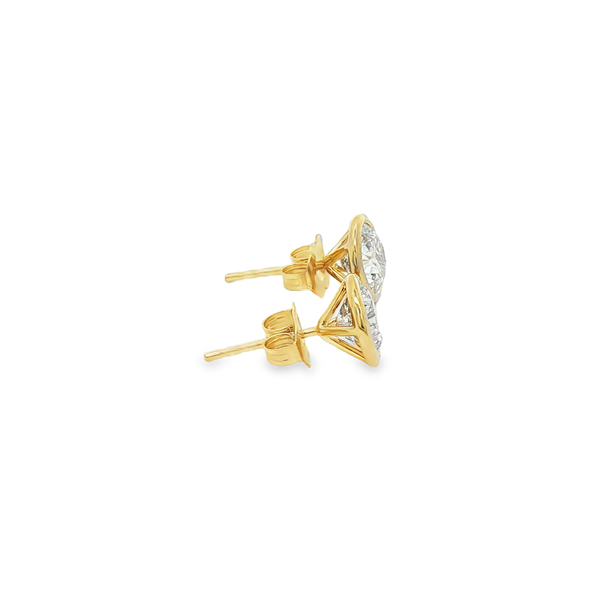 14K Yellow Gold 2.07ctw Lab-Grown Bezel-Set Round Diamond Stud Earrings Image 2 Jo & Co. Jewelers Hardy, VA
