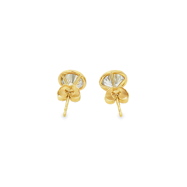 14K Yellow Gold 2.07ctw Lab-Grown Bezel-Set Round Diamond Stud Earrings Image 3 Jo & Co. Jewelers Hardy, VA