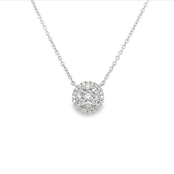 14K White Gold Multi Diamond Halo Pendant Jo & Co. Jewelers Hardy, VA