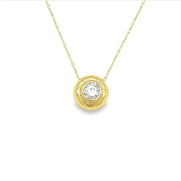 14K Yellow Gold Bezel Set Round Diamond Pendant Jo & Co. Jewelers Hardy, VA