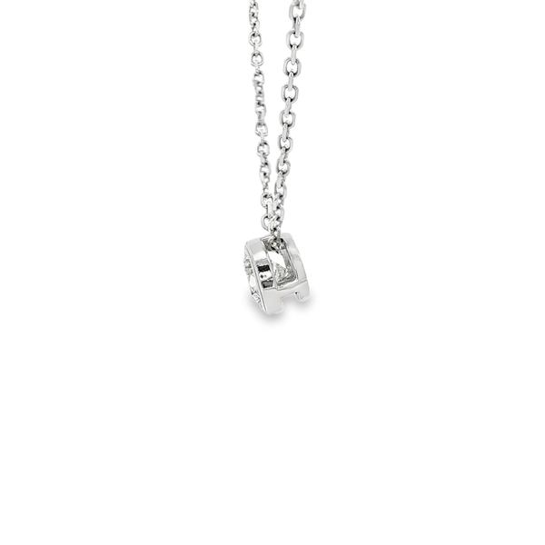 14K White Gold .90ct Round Bezel-Set Diamond Solitaire Pendant Necklace Image 4 Jo & Co. Jewelers Hardy, VA