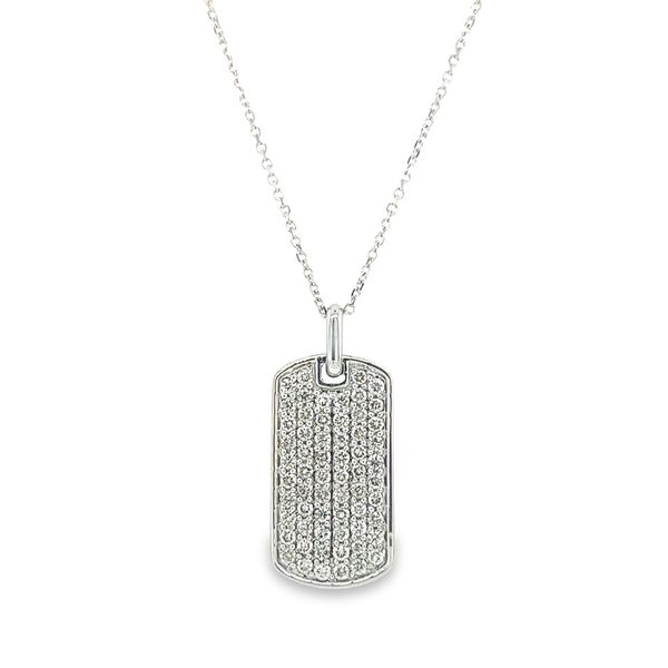 14K White Gold Pave Diamond Dog Tag Pendant Jo & Co. Jewelers Hardy, VA