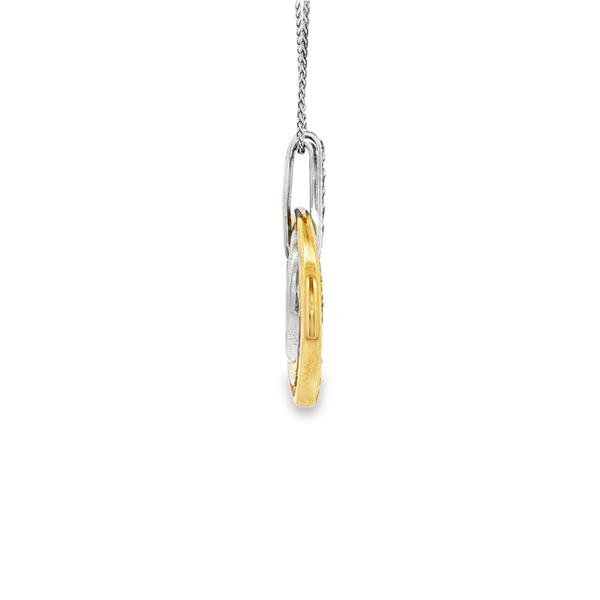14K Tri-Tone Round Diamond Triple Tapered Circle Pendant Image 2 Jo & Co. Jewelers Hardy, VA
