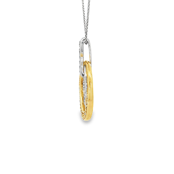 14K Tri-Tone Round Diamond Triple Tapered Circle Pendant Image 4 Jo & Co. Jewelers Hardy, VA