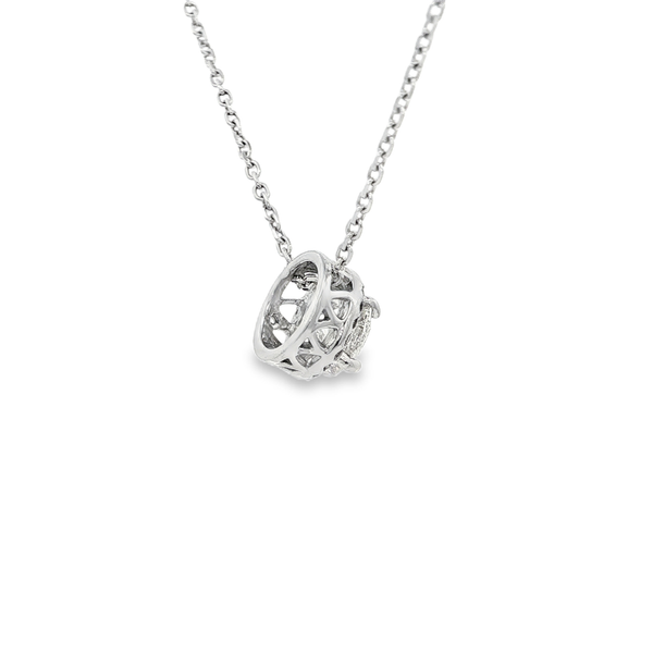 14K White Gold 1.09ctw Round Diamond Halo Pendant Necklace Image 2 Jo & Co. Jewelers Hardy, VA
