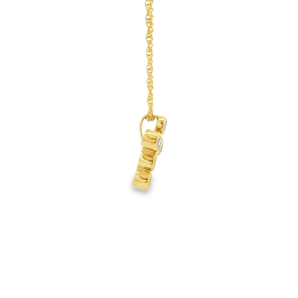 14K Yellow Gold .26ctw Bezel-Set Round Diamond Milgrain Circle Cross Pendant Image 2 Jo & Co. Jewelers Hardy, VA