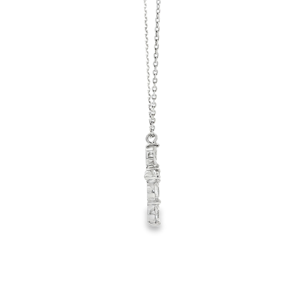 18K White Gold Diamond Cross Pendant Necklace Image 2 Jo & Co. Jewelers Hardy, VA