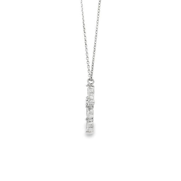 18K White Gold Diamond Cross Pendant Necklace Image 4 Jo & Co. Jewelers Hardy, VA