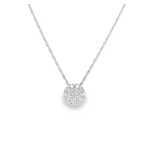 14K White Gold Diamond Pave Cluster Pendant Jo & Co. Jewelers Hardy, VA