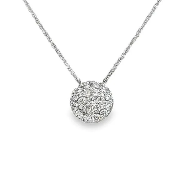 14K White Gold Round Diamond Pave Cluster Pendant Jo & Co. Jewelers Hardy, VA