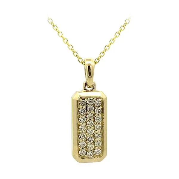 14K Yellow Gold  Pave Diamond Dog Tag Pendant Jo & Co. Jewelers Hardy, VA