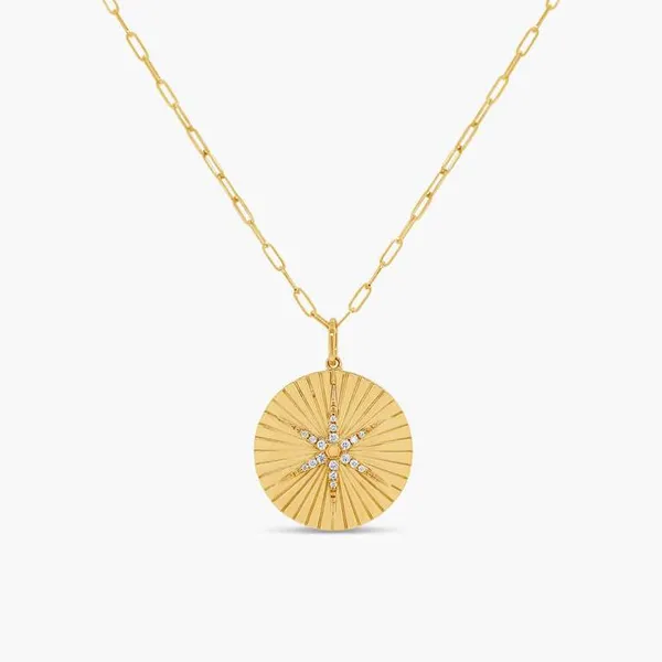 14K Yellow Gold Diamond Sun and Star Pendant Jo & Co. Jewelers Hardy, VA