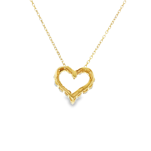 14K Yellow Gold Diamond Open Heart Pendant – .50ctw Image 3 Jo & Co. Jewelers Hardy, VA