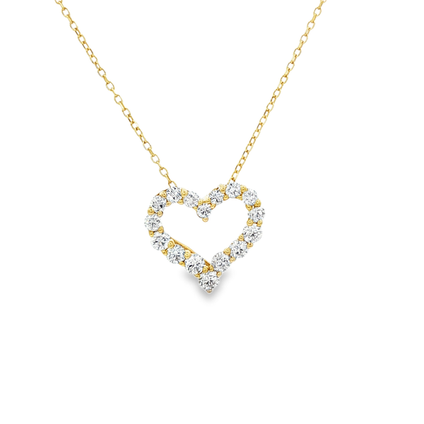 14K Yellow Gold Diamond Open Heart Pendant – .50ctw Jo & Co. Jewelers Hardy, VA