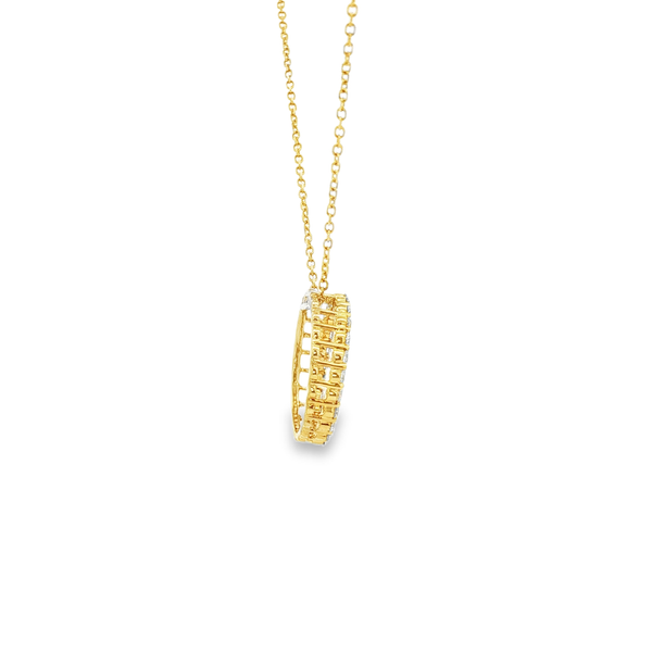14K Yellow Gold .33ctw Round Diamond Open Circle Pendant Necklace Image 2 Jo & Co. Jewelers Hardy, VA