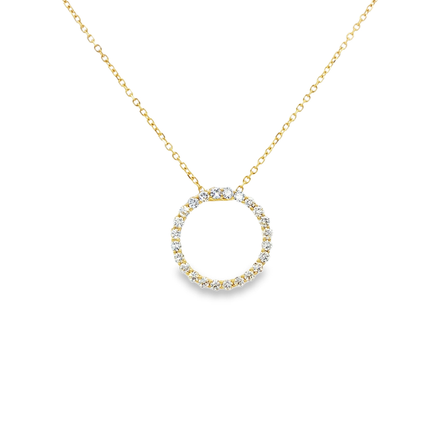 14K Yellow Gold .33ctw Round Diamond Open Circle Pendant Necklace Jo & Co. Jewelers Hardy, VA