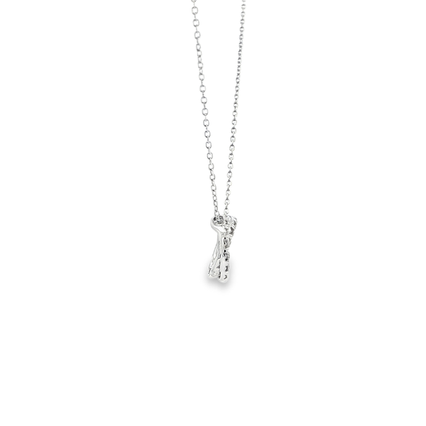 14K White Gold .40ctw Round Diamond Interlocked Circles Pendant Necklace Image 2 Jo & Co. Jewelers Hardy, VA