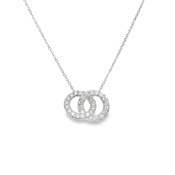 14K White Gold Round Diamond Interlocked Circles Pendant Jo & Co. Jewelers Hardy, VA