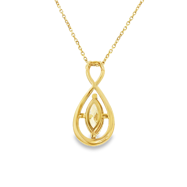 18K Yellow Gold Marquise Diamond Infinity Pendant Necklace 1.58ct Image 3 Jo & Co. Jewelers Hardy, VA