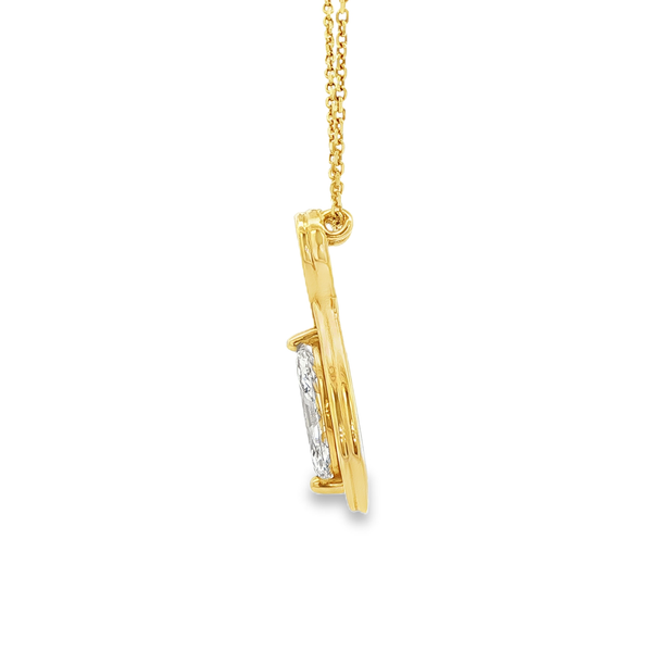 18K Yellow Gold Marquise Diamond Infinity Pendant Necklace 1.58ct Image 4 Jo & Co. Jewelers Hardy, VA