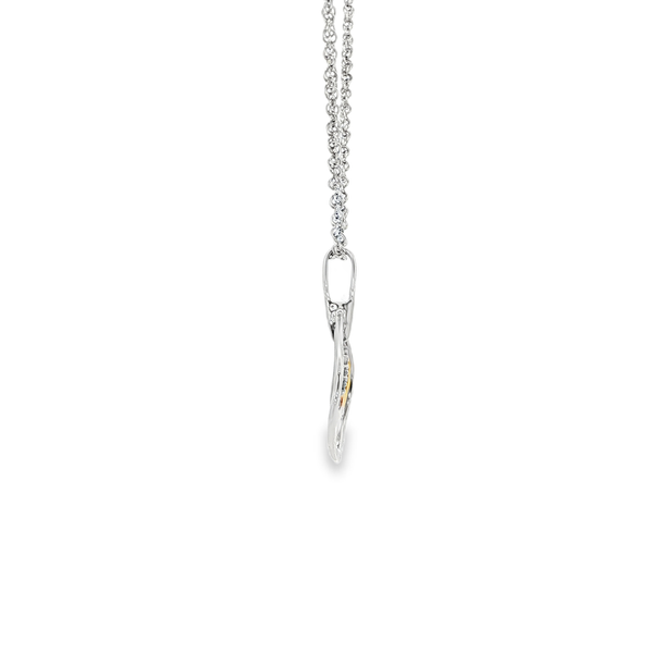 14K White & Yellow Gold .04ctw Round Diamond Multi-Teardrop Pendant Necklace Image 2 Jo & Co. Jewelers Hardy, VA