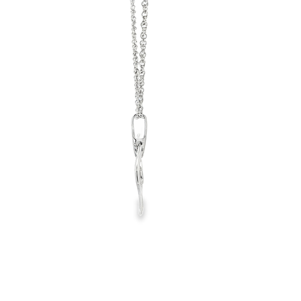 14K White & Yellow Gold .04ctw Round Diamond Multi-Teardrop Pendant Necklace Image 4 Jo & Co. Jewelers Hardy, VA