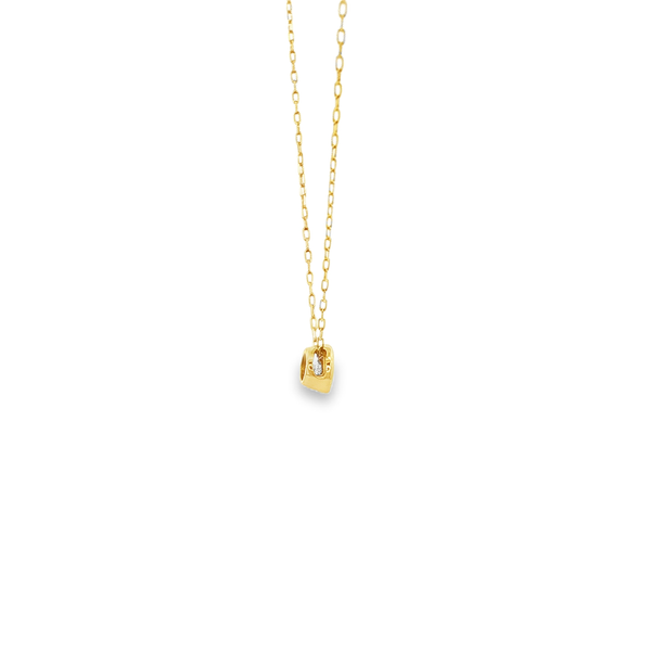 18K Yellow Gold .10ct Round Diamond Bezel-Set Solitaire Pendant Image 2 Jo & Co. Jewelers Hardy, VA