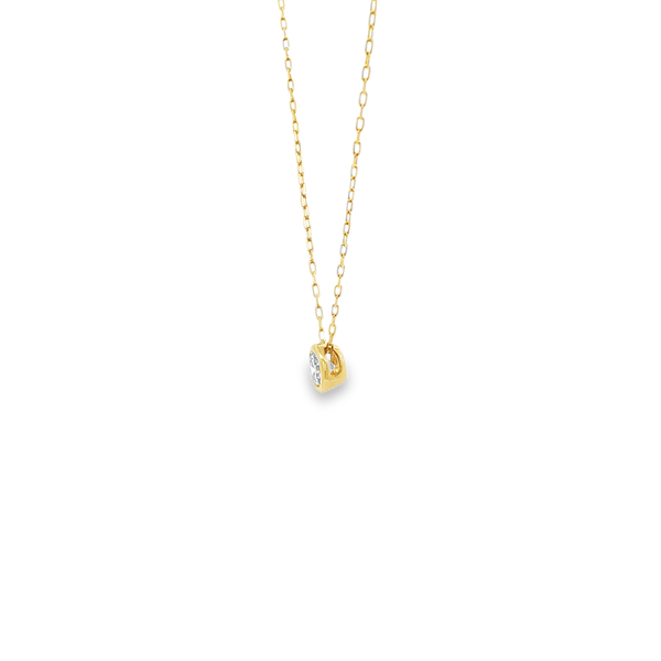 18K Yellow Gold .10ct Round Diamond Bezel-Set Solitaire Pendant Image 4 Jo & Co. Jewelers Hardy, VA