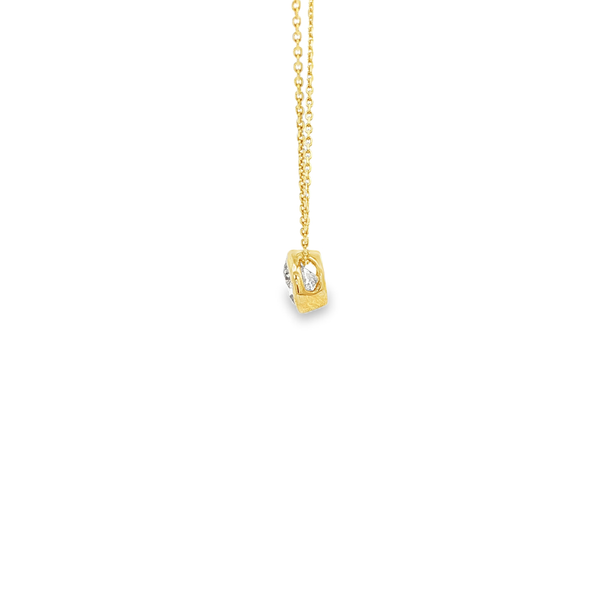 18K Yellow Gold .50ct Round Diamond Bezel-Set Solitaire Pendant Image 4 Jo & Co. Jewelers Hardy, VA