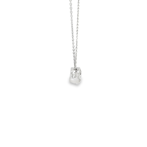 18K White Gold .78ct Round Diamond Bezel-Set Solitaire Pendant Image 2 Jo & Co. Jewelers Hardy, VA