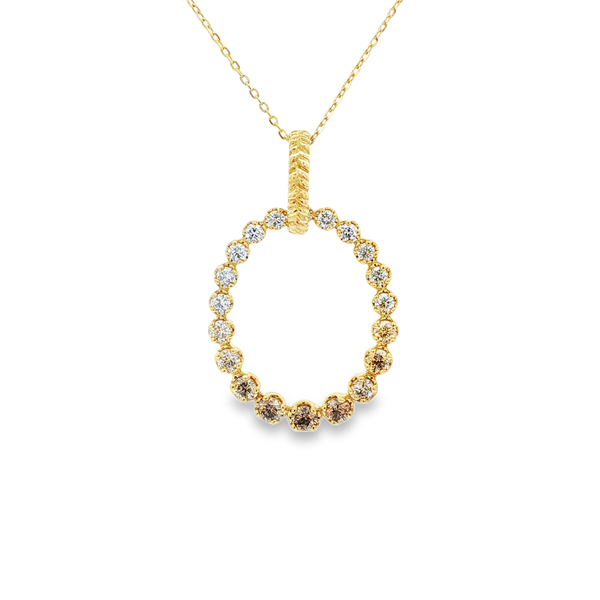 14K Yellow Gold Emberlight Desert Diamond Oval Drop Necklace – 1.00ctw Jo & Co. Jewelers Hardy, VA