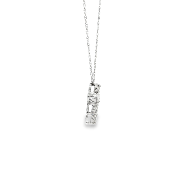14K White Gold .43ctw Round Diamond Small Cross Pendant Necklace Image 2 Jo & Co. Jewelers Hardy, VA