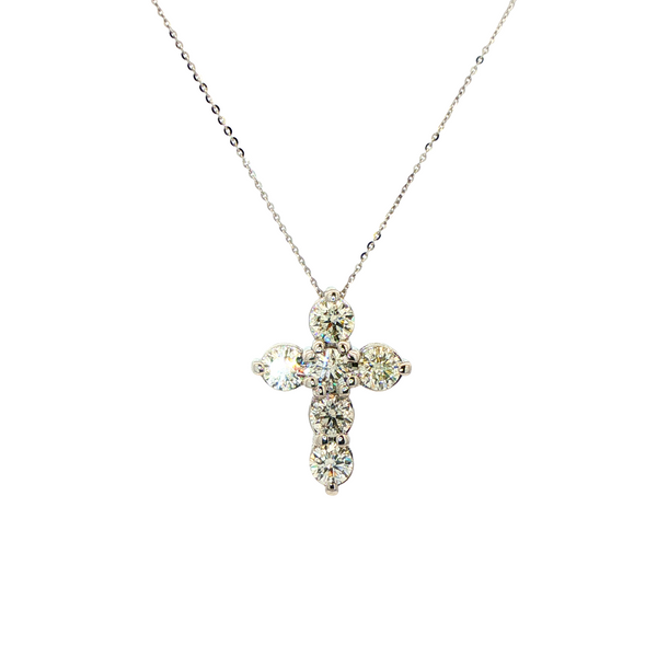 14K White Gold Round Diamond 1.15ctw Cross Pendant Necklace Jo & Co. Jewelers Hardy, VA