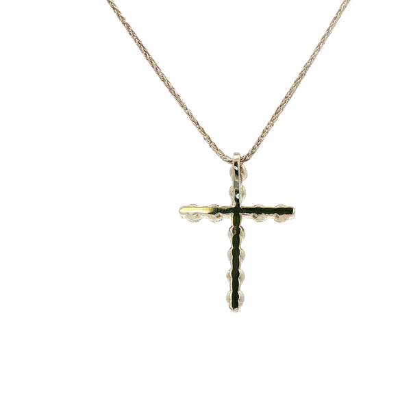 Platinum Round Diamond .69ctw Shared-Prong Cross Pendant Image 3 Jo & Co. Jewelers Hardy, VA