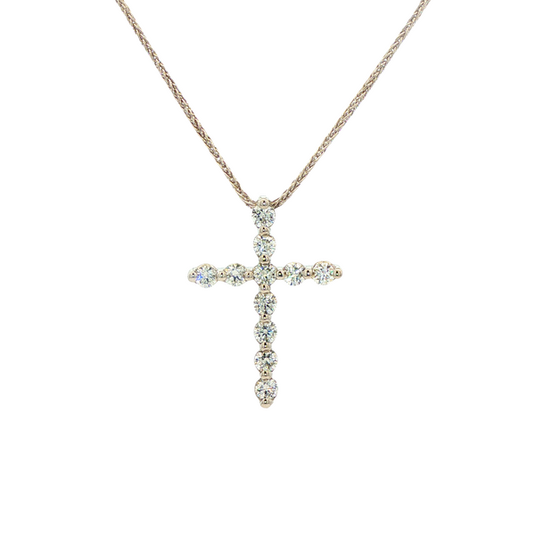 Platinum Round Diamond .69ctw Shared-Prong Cross Pendant Jo & Co. Jewelers Hardy, VA